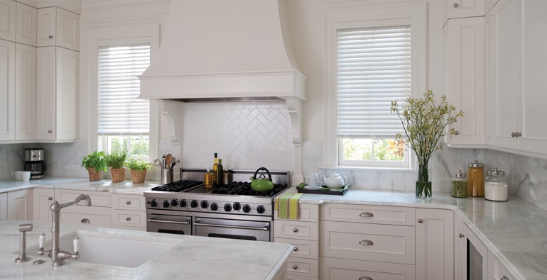 Houston kitchen white blinds